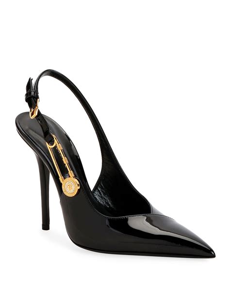 versace pump|versace safety pin slingback pumps.